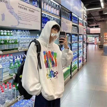 Autumn Graffiti Letter Hooded Sweatshirts Men's Design Graphic Printed Hoodies New Hip Hop Fashion Hoody Y2K Streetwear Clothes Street King Limited