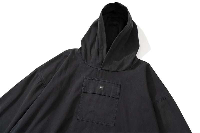 Autumn And Winter KANYE High Street YZY Pure Cotton Loose Men's And Women's Large Charge Shirts Street King Limited