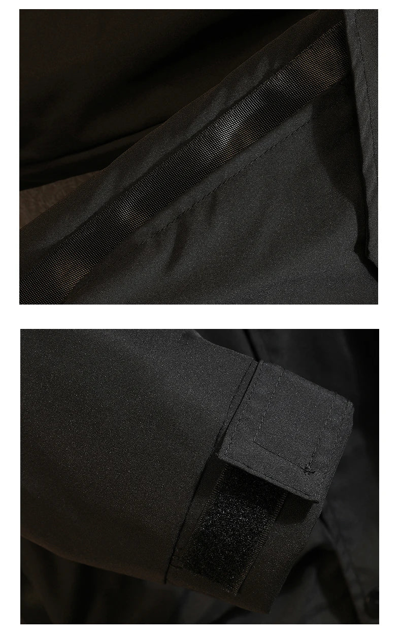 men jacket fashion 2024 army green punch jackets oversized hooded jacket collage zip design patch outdoor coat unique default style 6095
