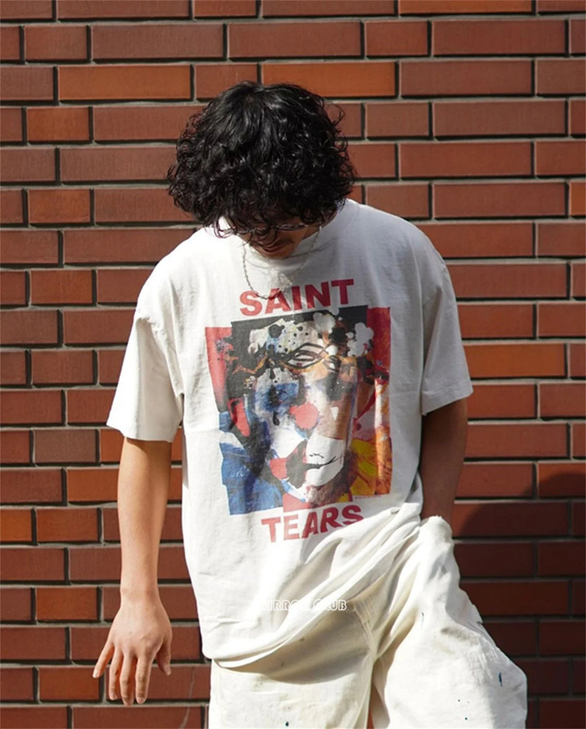 2024 Vintage 90s Joker Graffiti Print High Street Retro Casual Loose Cotton Quality T-shirt Tops Fpr Men Street King Limited