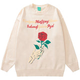 "Long Rose" Unisex Men Women Streetwear Graphic Sweater Daulet Apparel