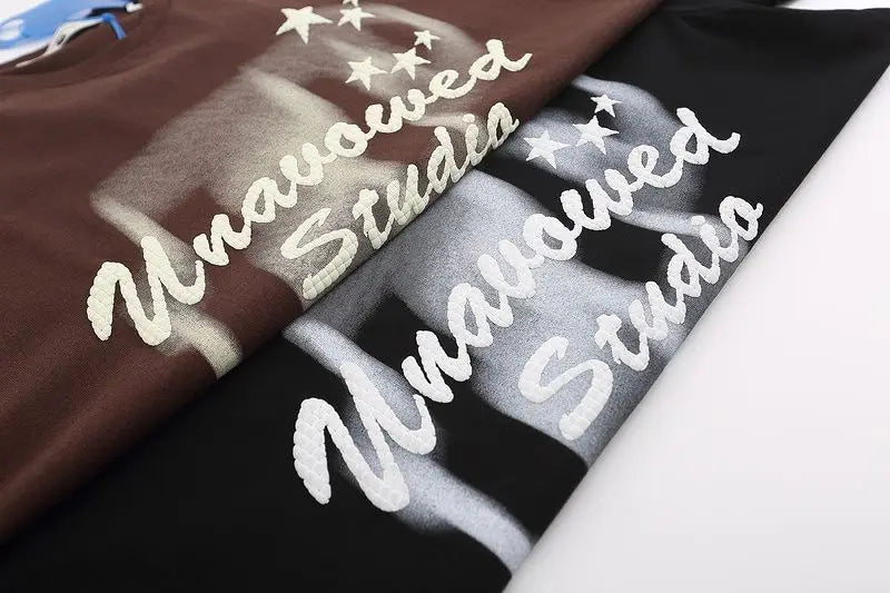 Fashion korean style personality printed graphic T shirt summer men women street hip hop Y2K Simplicity retro oversized T shirt Street King Limited