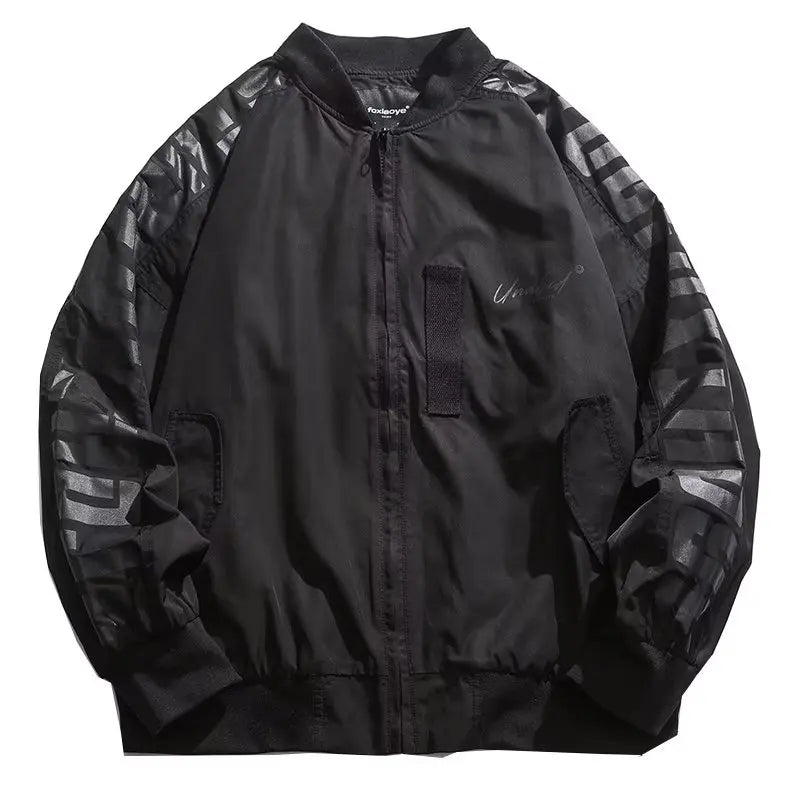 japanese trendy charge jacket mens american pilot windproof tooling coats thin loose letter printed unisex baseball jersey unique default style 2290