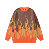 "Yellow Flame" Unisex Men Women Streetwear Graphic Sweater Daulet Apparel