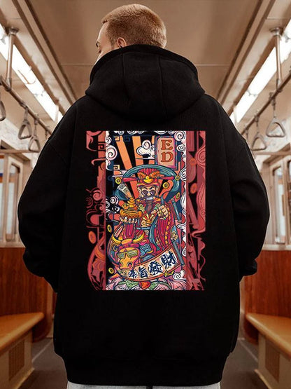 Men's Funny The God Of Wealth Graphic Hoodies 2025 Autumn Hip Hop Print Sweatshirts Hombre Y2K Streetwear Pullovers Hoodie Street King Limited