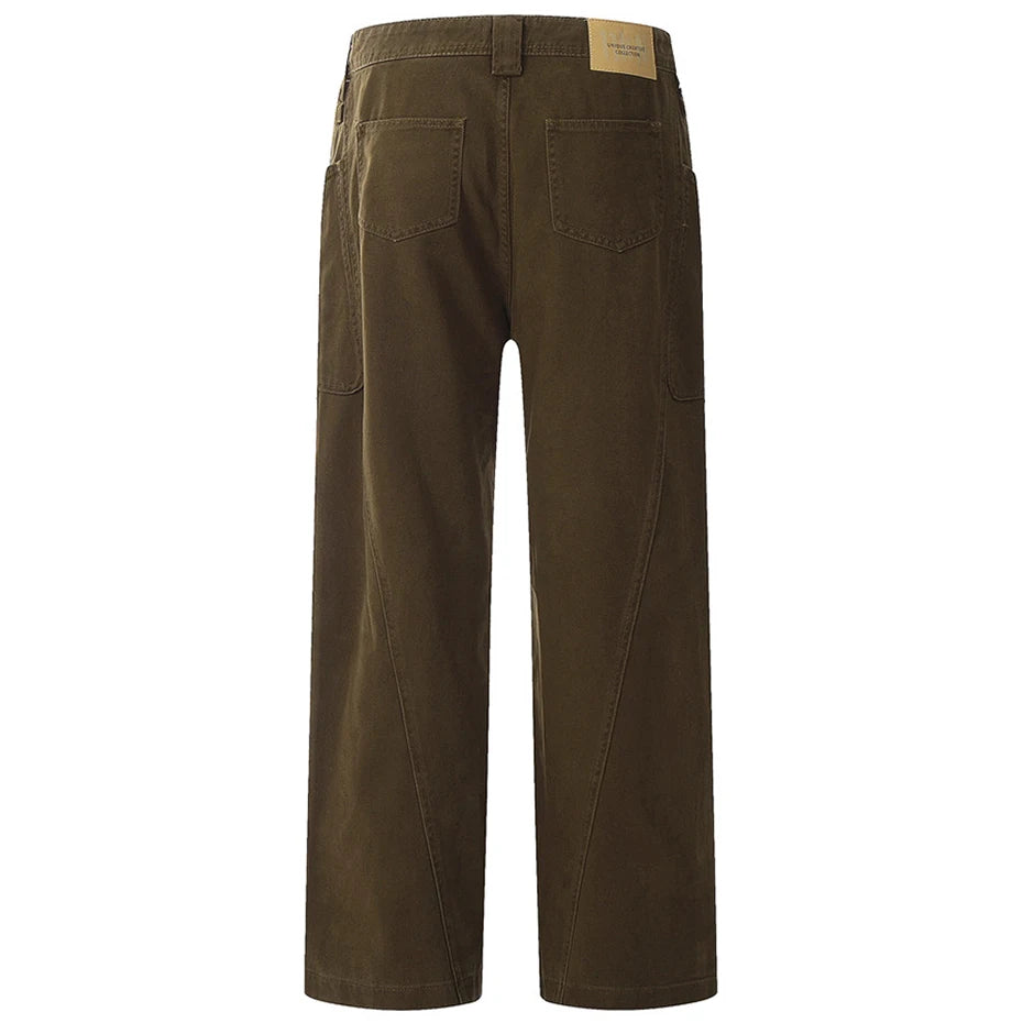 american style cargo jeans mens black loose straight denim pants casual baggy jeans trousers unique cargo style 2732