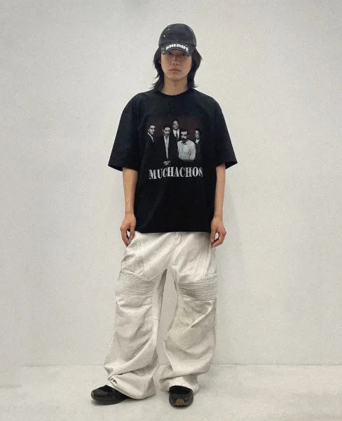 pleat patchwork dir wash racing pants mngu washed distressed white straight overalls dirfit loose trousers unique default style 1329