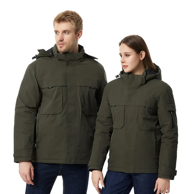 rainbowtouches heating jacket men winter electric heated clothes usb charging waterproof windbreaker heat outdoor skiing coat urban fashion pants