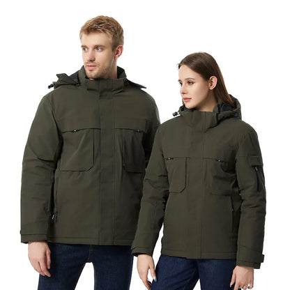 rainbowtouches heating jacket men winter electric heated clothes usb charging waterproof windbreaker heat outdoor skiing coat urban fashion pants