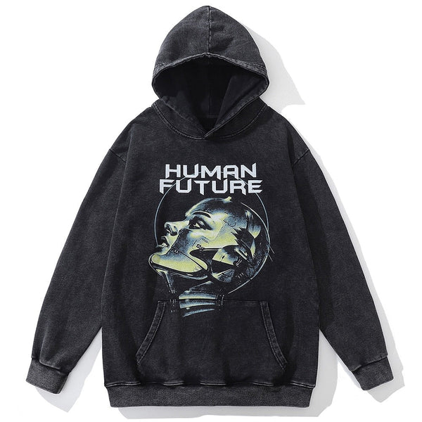 "Human Future" Unisex Men Women Streetwear Hoodie Daulet Apparel