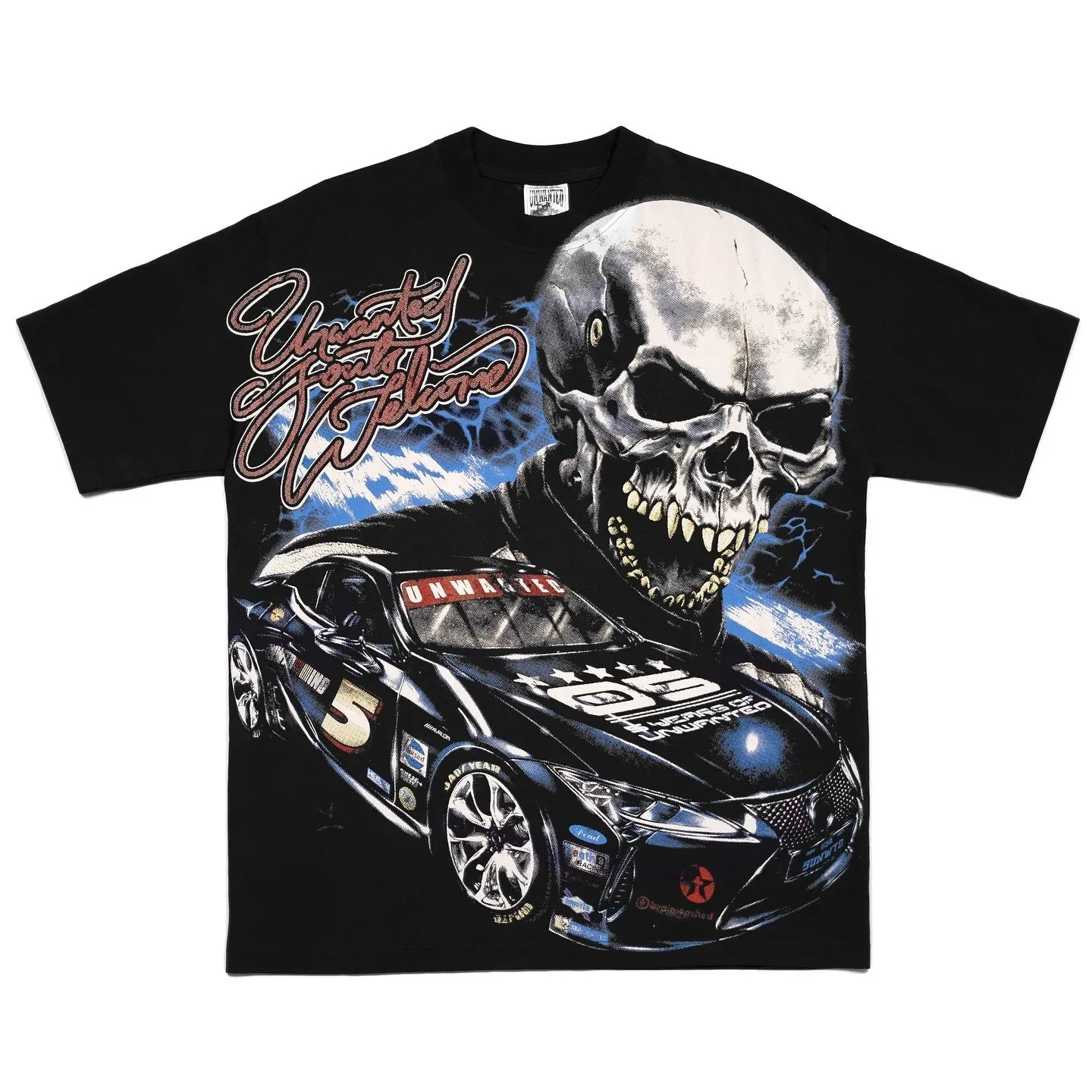 2024 New Summer Gothic Trendy Skeleton Pattern Printed Oversized T-shirt Women's Y2K Casual Loose Versatile Short Sleeve Shirt Street King Limited