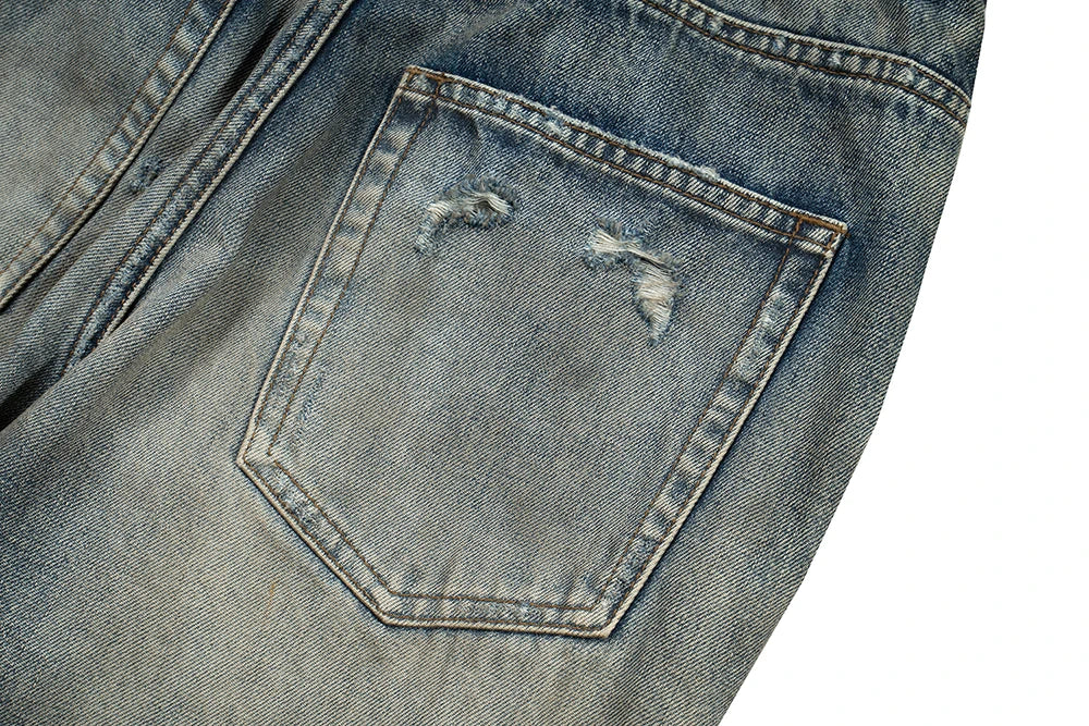 Harajuku Streetwear Washed Dirty Baggy Blue Jeans for Men and Women Straight Vintage Casual Denim Trousers Ropa Hombre Cargos Street King Limited