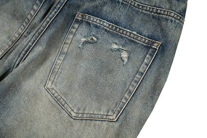 Harajuku Streetwear Washed Dirty Baggy Blue Jeans for Men and Women Straight Vintage Casual Denim Trousers Ropa Hombre Cargos Street King Limited