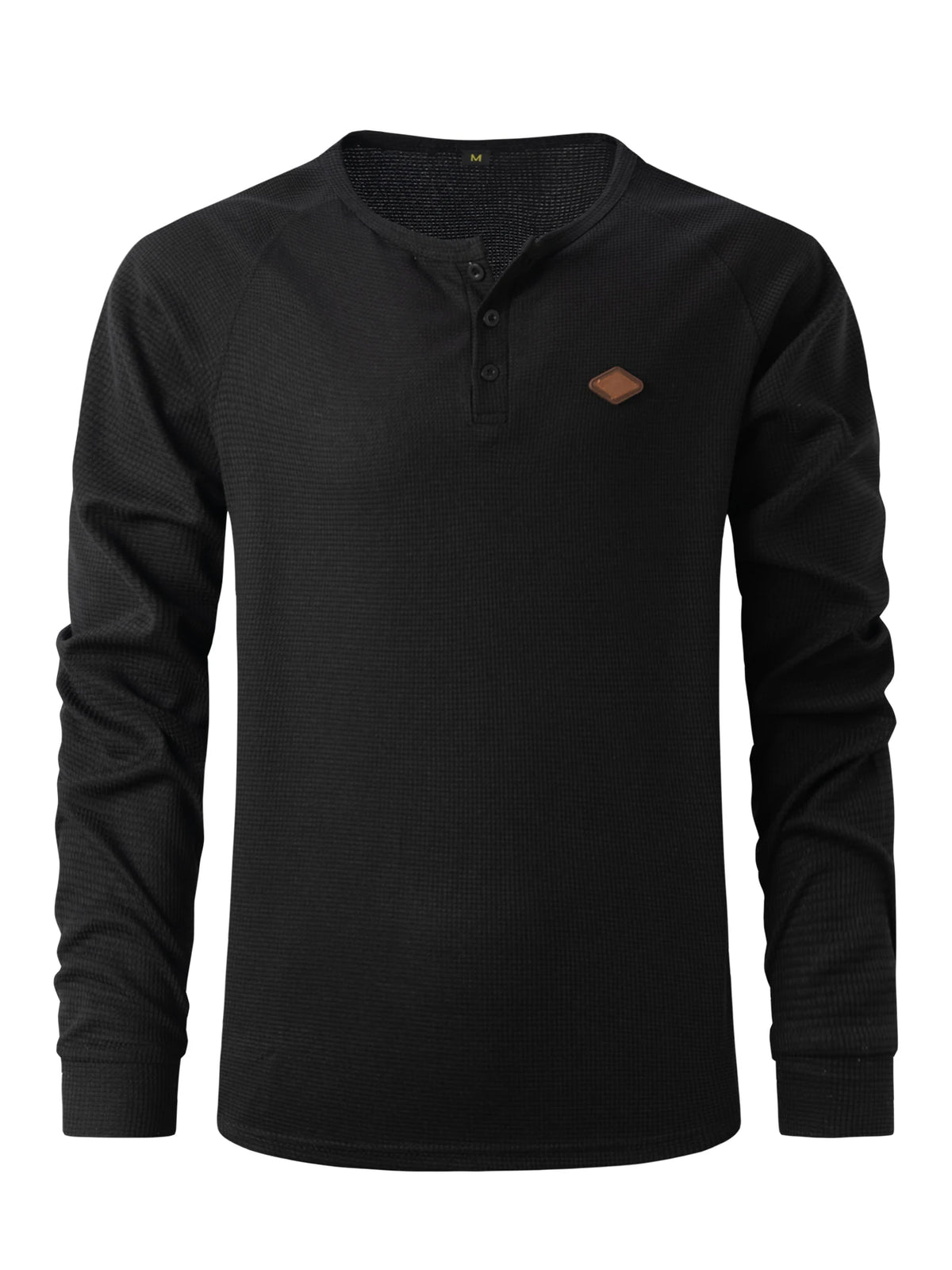 Streetwear New Vintage Waffle Mens Henry Shirt With Button Down Crew Neck And Lon 2024 New Vintage Waffle Mens Henry Shirt With Button Down Crew Neck And Long Sleeves Fashion Sweater Jacket With Graphic Design For Men