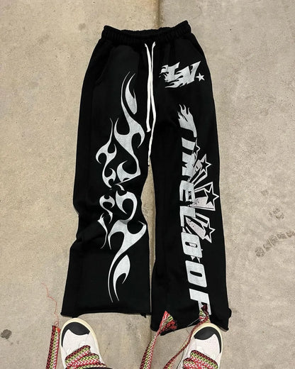 Y2K women's clothing hoodies set Sweater long sleeved pullover top vintage oversize streetwear Gothic dark print pattern 2024 Street King Limited