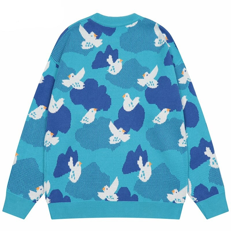 "Flying Around" Unisex Men Women Streetwear Graphic Sweater Daulet Apparel