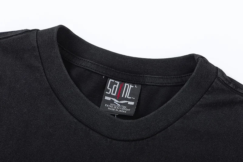 SAINT Short Sleeve Top Tees Men Woman Best Quality Space Exploration Cartoon Photo O-Neck Versatile T Shirt Street King Limited