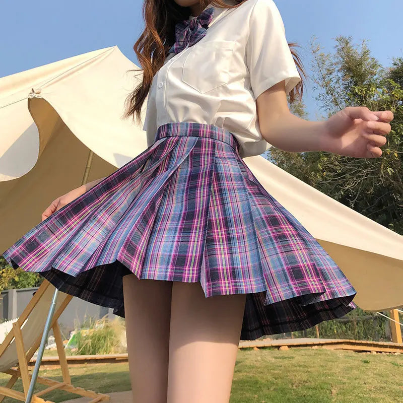 Jk Uniforms Gyaru School Uniform for Girl Student Pleated Skirt Uniform Set Women Short Sleeve Bow Tie Seifuku Japanese Style Street King Limited