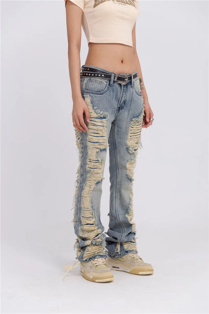 fashion ripped denim jeans mens destoryed holes zipper straight trousers jeans hip hop streetwear new casual joggers jeans pants streetwear sweatpants