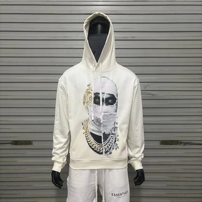 Black Rice White IH NOM UH NIT Hoodies Roses Masked Men Printing Loose Casual Lovers Men Woman Pullover Sweatshirts Street King Limited