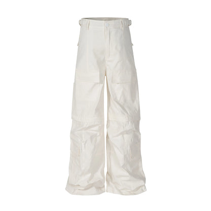 y2k high street flared cargo multi pocket detachable workwear pants for men and women solid ropa hombre overalls oversized military streetwear pants