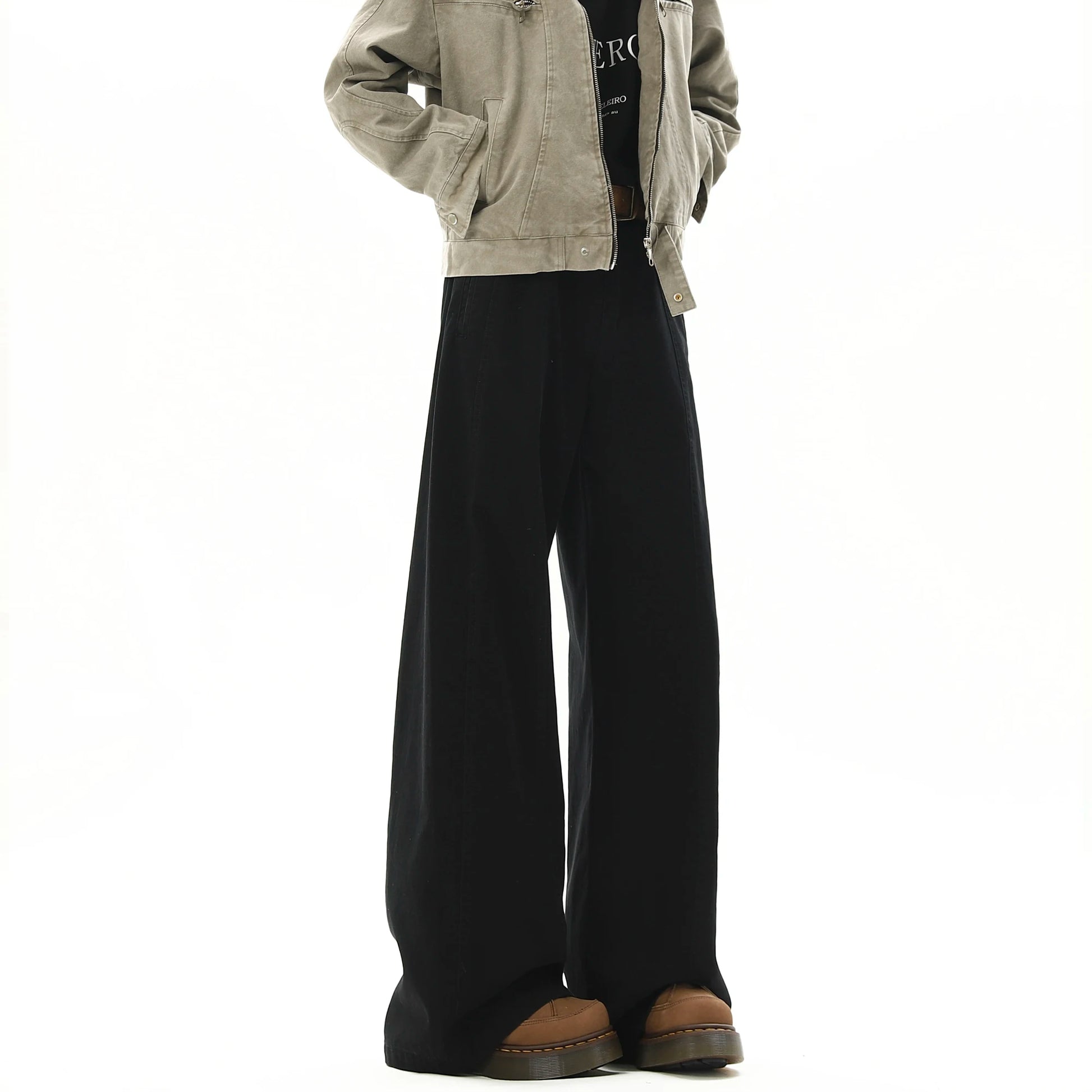 american style vintage wide leg cargo pants mens baggy fashion high street overalls coffee streetwear male mopping trousers unique cargo style 1098