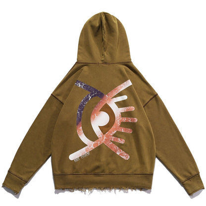 "Crossed Eye" Unisex Men Women Streetwear Graphic Hoodie Daulet Apparel