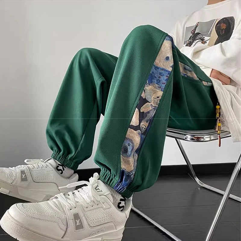 hip hop fashion anime printed sweatpants for men autumn casual corduroy baggy joggers pantalones hombre y2k streetwear trousers 1 streetwear sweatpants