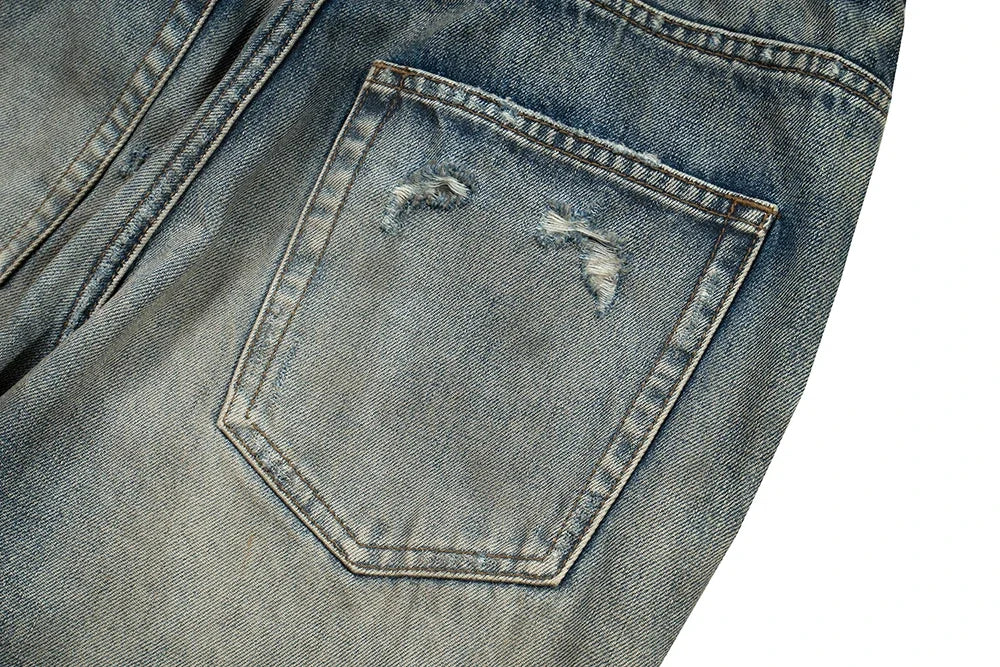 Harajuku Streetwear Washed Dirty Baggy Blue Jeans for Men and Women Straight Vintage Casual Denim Trousers Ropa Hombre Cargos Street King Limited
