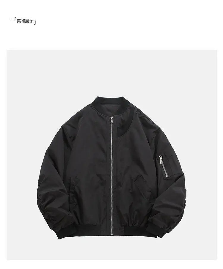 fashion spring autumn jacket men women streetwear fashion loose casual techwear bomber jacket cityboy baseball coat outerwear unique default style 671