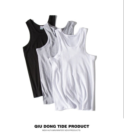 Hot Sale 3pcs / 100% Cotton Mens Sleeveless Tank Top Solid Muscle Vest Undershirts O-neck Gymclothing Tees Whorl Tops Street King Limited