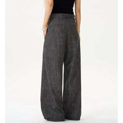 men women streetwear fashion loose casual belt wide leg suit pant boyfriend straight trousers baggy pants relaxed fit trousers