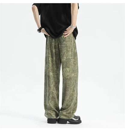2024 goth tie dye corduroy pants mens autumn baggy wide leg straight casual trousers women drawstring hip hop y2k sweatpants unique joggers style 1360