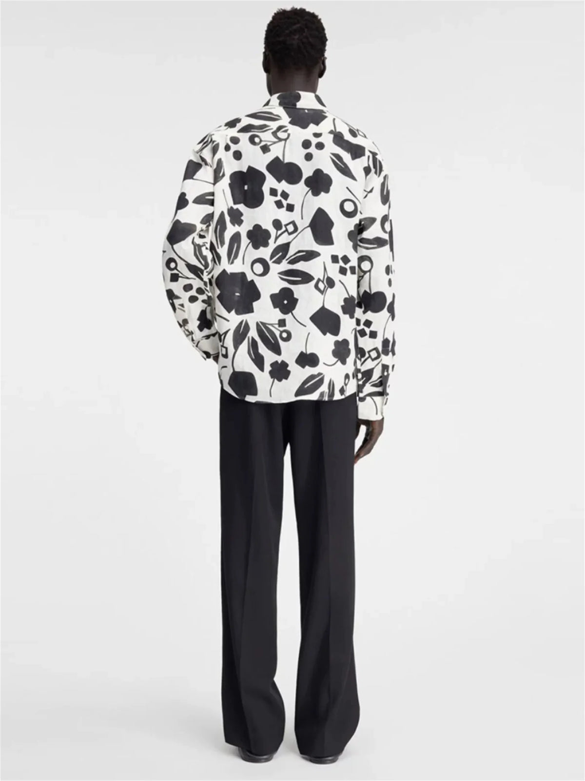 24ss New Retro Vintage Digital direct spray cherry print High-Street Casual long sleeved shirt Street King Limited