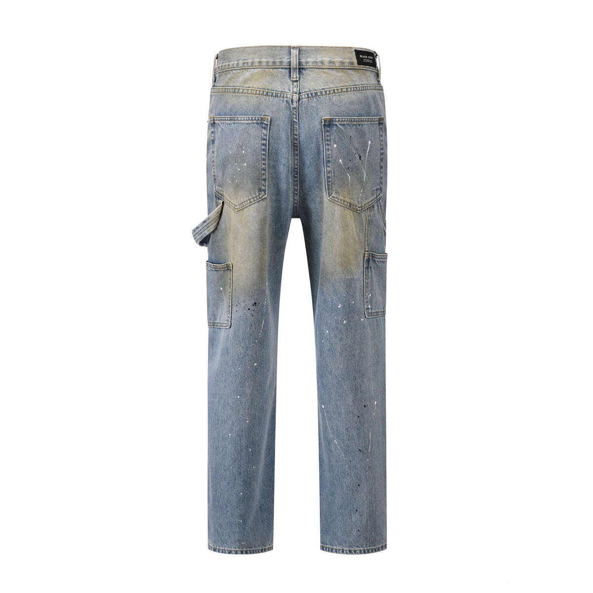 front zipper hole distressed washed vintage mens jeans pants harajuku y2k straight ink painted baggy denim trousers oversized denim street jeans