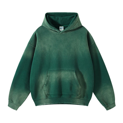 Autumn and Winter Washing Spray Dyeing Baggy Hoodies Distressed Hip Hop Gradient Men's and Women's Oversize Hooded Sweatshirts Street King Limited