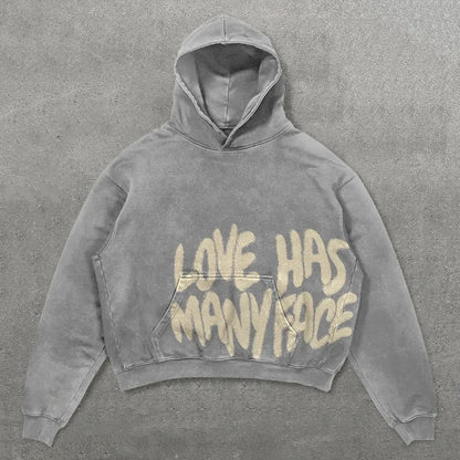 Harajuku Thickened letter print Goth Hoodies Women Oversized Streetwear Hoodie Vintage Tops Sweatshirt Y2k Clothes Men Clothing Street King Limited