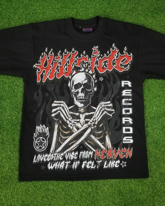 American retro Gothic skull pattern printed oversized T-shirt women's Y2K street style, loose and versatile short sleeved shirt Street King Limited