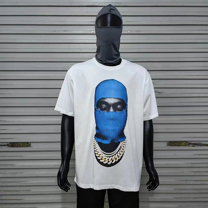 2024ss New IH NOM UH NIT T-shirt Masked Gold Necklace Printing Men Woman Good Quality Chaopai Top Tees Street King Limited