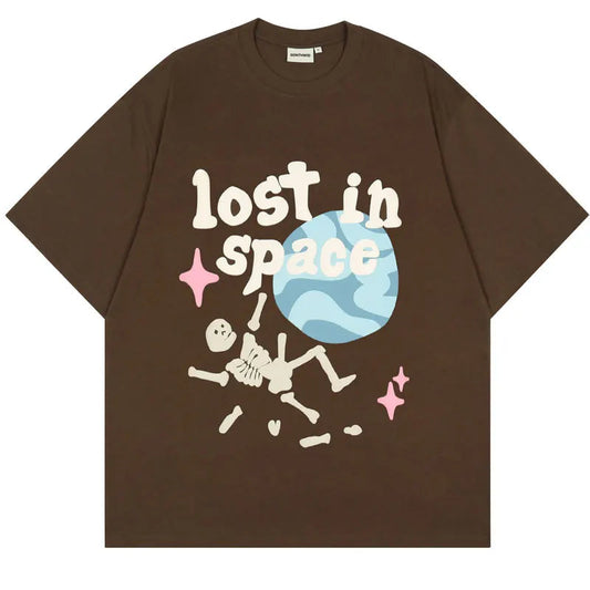 Punk Tshirt Streetwear Hip Hop Skull Skeleton Letter Planet Print Gothic Rock T-Shirts Harajuku Casual Cotton Short Sleeve Tops Street King Limited