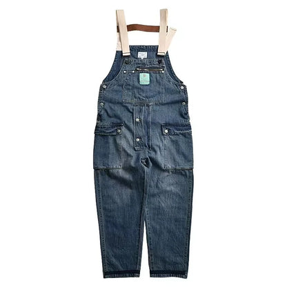 2023 men clothing chic denim overalls mens work cargo pants old school easy worker multi pocket bib jumpsuit denim pants unique cargo style 691