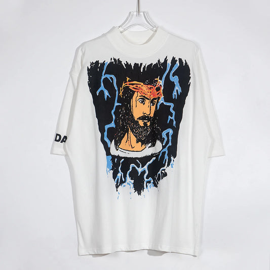 Summer Kanye West Chicago Limited Peripheral High-Street Retro Tops T-Shirt Street King Limited