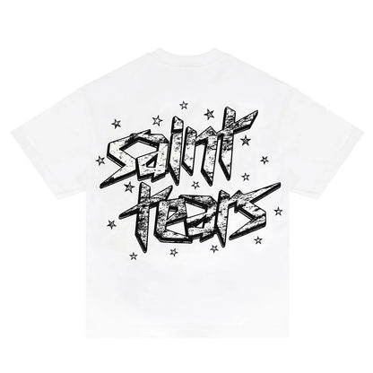 Summer New Chaopai Boxer Letter Print T-shirt Men Woman 1:1 Best Quality Loose Versatile Vintage O-Neck Tops Tee Street King Limited