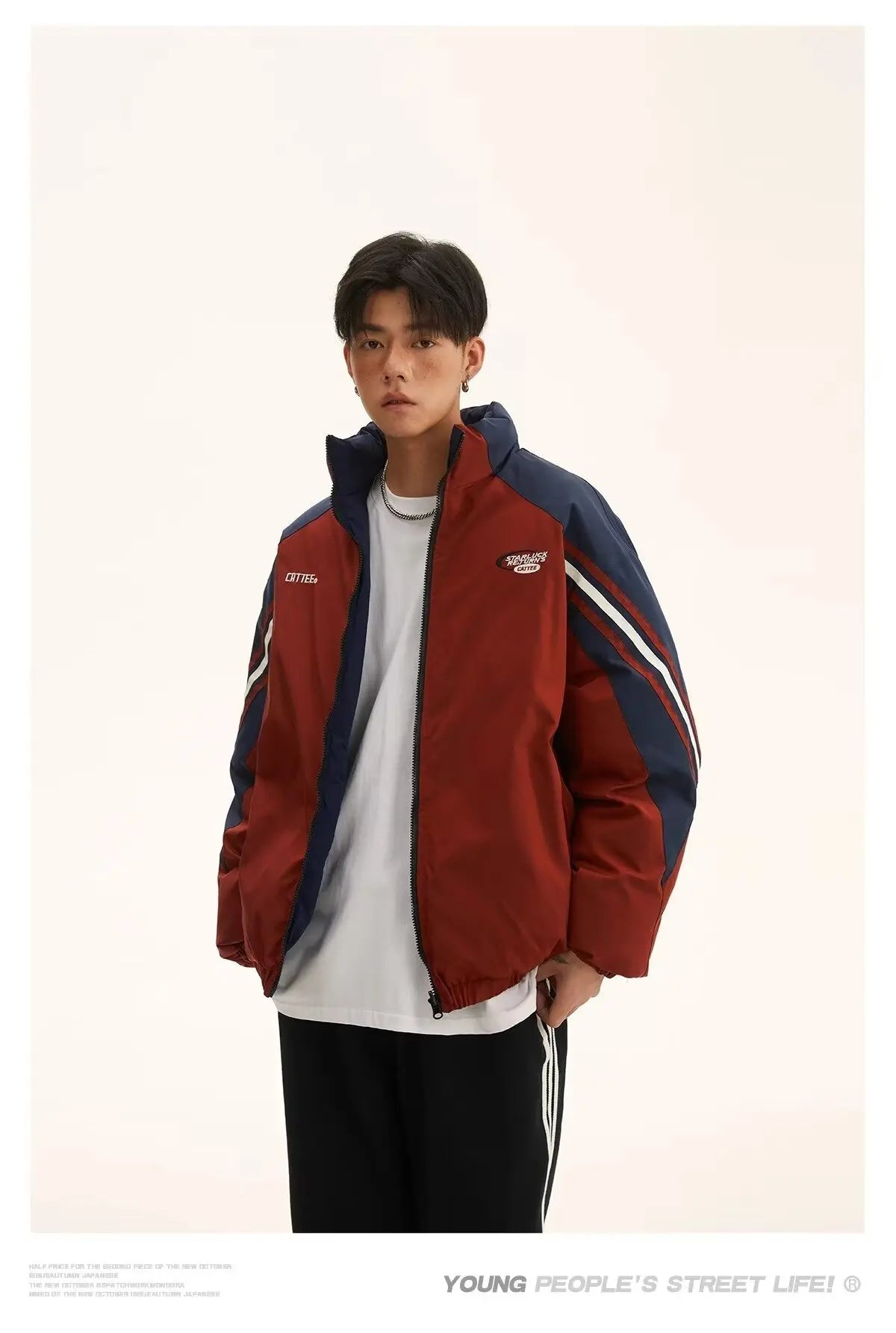 Winter Double Sided Parkas Women Men Thick Warm Patchwork Cotton Padded Coat High Street Loose College Stand Collar Outwear New Street King Limited