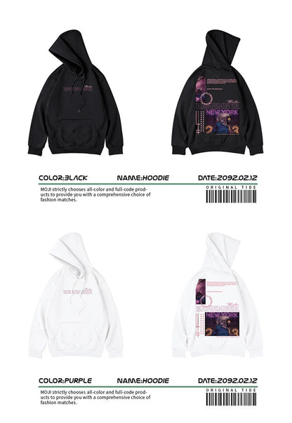 Subway Astronaut Gothic Print Men's Sweatshirt Autumn Pullover Streetwear 2025 Fleece Hoodies Hip Hop Y2K Hoodie Clothes Street King Limited
