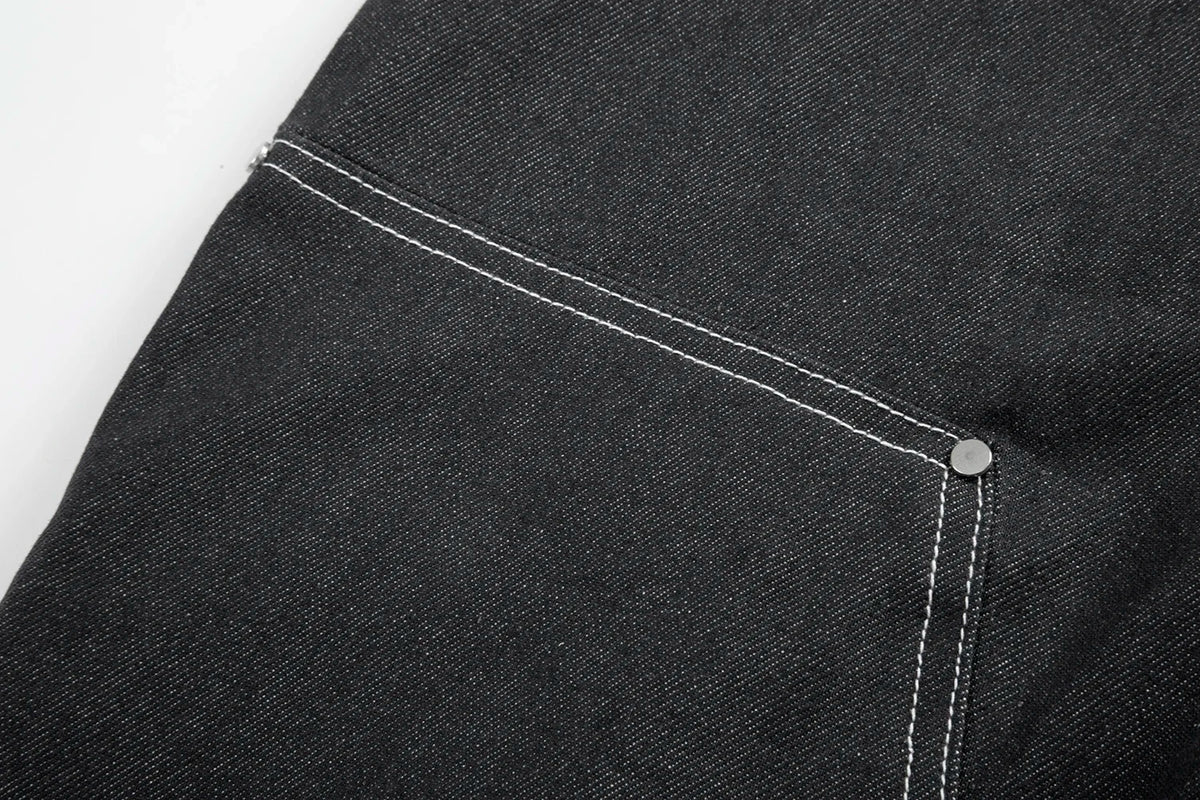 retro ankle zipper original casual logging pants mens straight streetwear baggy loose jeans cargos oversized denim trousers unique cargo style 2156