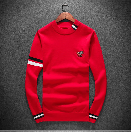 New 2022 Men Luxury gentleman Cotton embroidery Bee Striped Casual Sweaters pullover Asian Plug Size High quality Drake #M100 Street King Limited