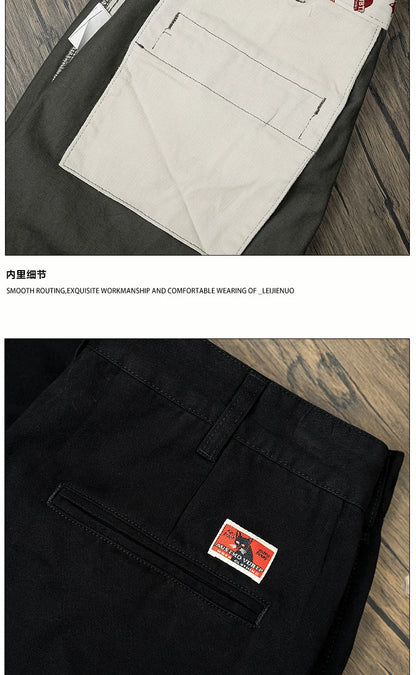 men business casual fashion pure cotton commute pants japanese streetwear amikaji fashion straight cargo pant trouser unique cargo style 1911