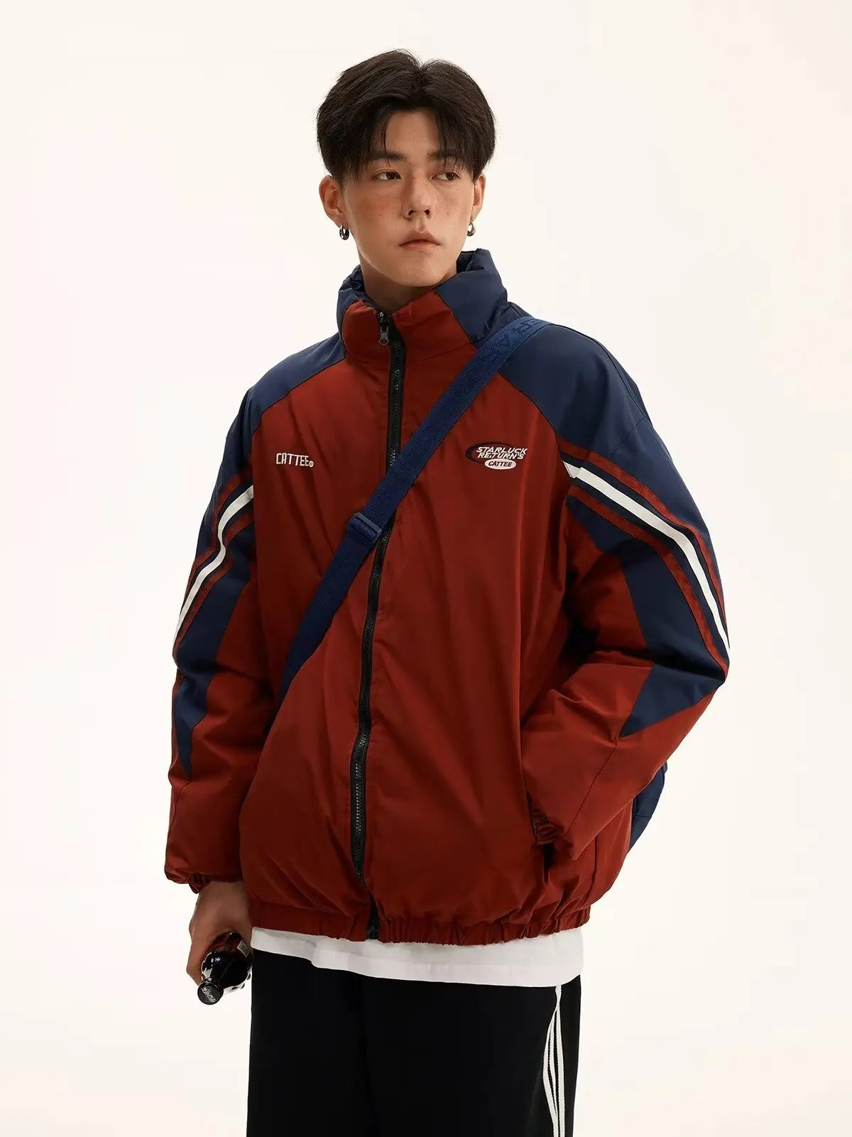 Winter Double Sided Parkas Women Men Thick Warm Patchwork Cotton Padded Coat High Street Loose College Stand Collar Outwear New Street King Limited