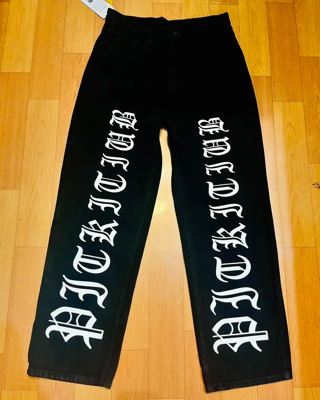 Harajuku fashion mens women’s jeans lightning graphic wide leg jean streetwear y2k denim cuples high waist pants men clothing Street King Limited